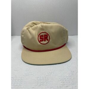 Vintage SR Rope Hat Snapback Adjustable Tan Red‎ Logo Cap Andrew Thompson Co.